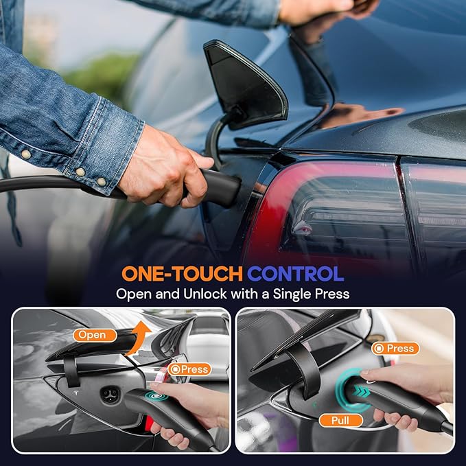 AIMILER Level 2 EV Charger 16A for Nacs Connector/Tesla Cars, ETL Certified + 1 Extra Fix Cover/Protector Cover(Black)
