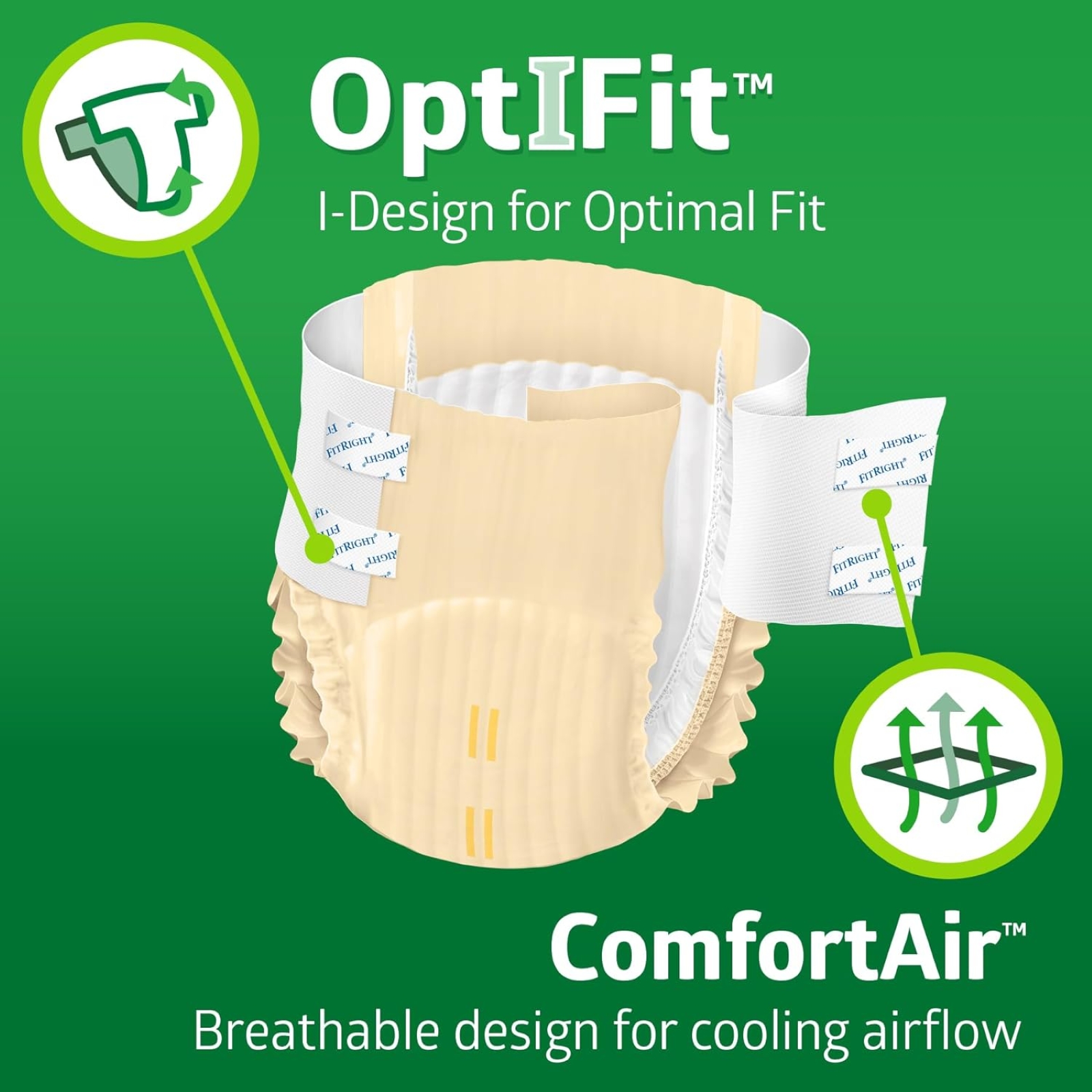 Extra+ OptiFit Heavy Absorbency Adult Diapers, FSA/HSA Eligible,20 Count, Waist Size 56"-64" ,XL , Incontinence Briefs for Men and Women, Disposable, Moisture Wicking, Leak Protection