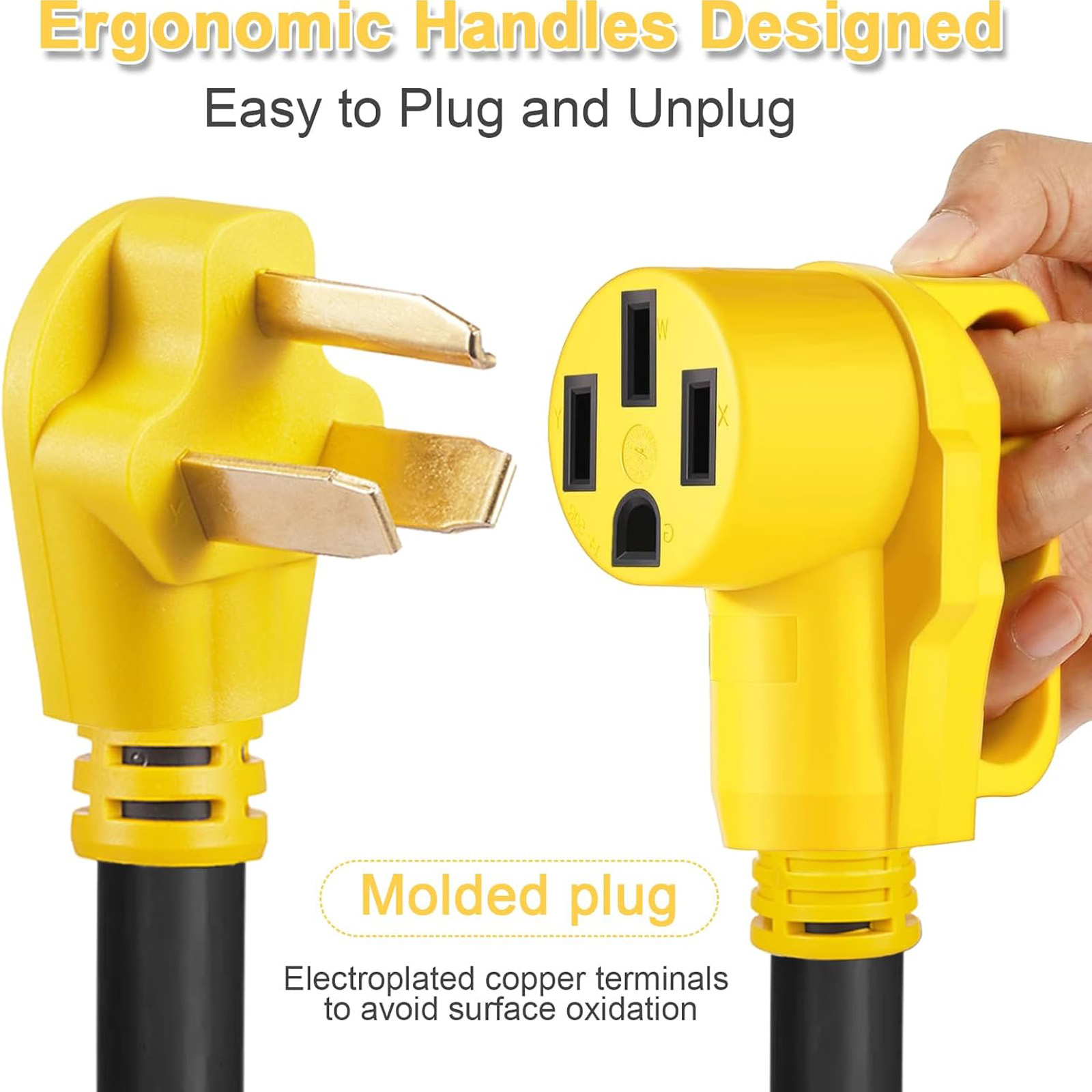 20ft EV Charger Adapter Cord Compatible with NEMA 10-30P to 14-50R, 30 Amp 3 Prong Dryer to 50 Amp 4 Prong EV Only for Tesla or EV Level 2 Charging, EV Extension Cord with Handle, ETL Listed
