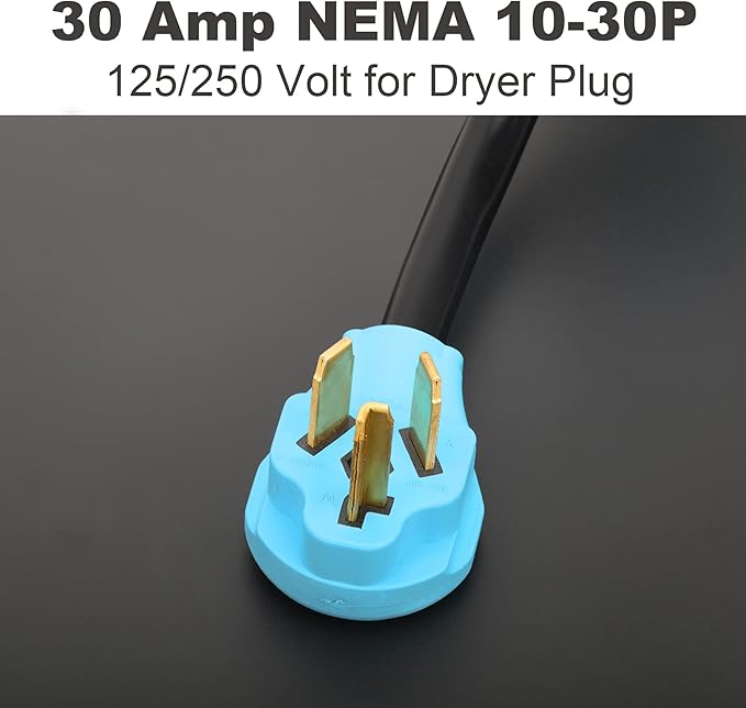 CircleCord UL Listed 3 Prong 25 Feet Dryer/EV Extension Cord, 30 Amp NEMA 10-30P/R, Suit for Level 2 EV Charging Such as Tesla Model 3/X/Y/S and 3 Prong Dryer, 125V/250V STW 10 Gauge