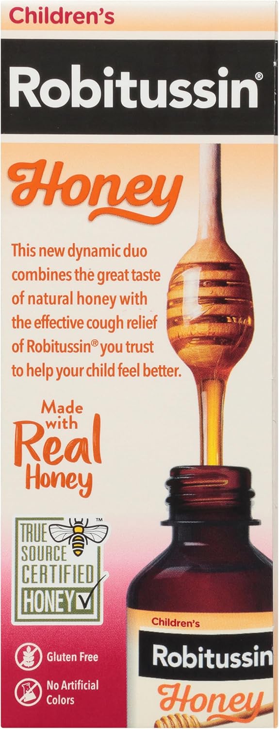 Children's Robitussin Honey Cough and Chest Congestion DM, Children's Cough Medicine Made with Real Honey for Flavor - 4 Fl Oz x 3