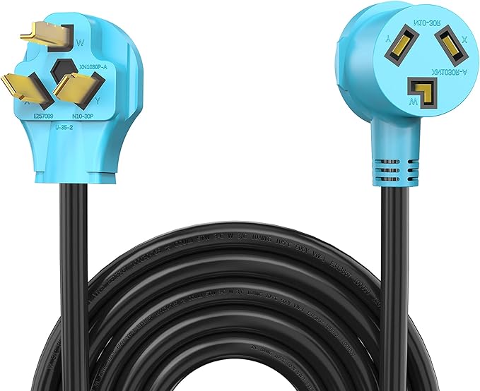 CircleCord UL Listed 3 Prong 25 Feet Dryer/EV Extension Cord, 30 Amp NEMA 10-30P/R, Suit for Level 2 EV Charging Such as Tesla Model 3/X/Y/S and 3 Prong Dryer, 125V/250V STW 10 Gauge
