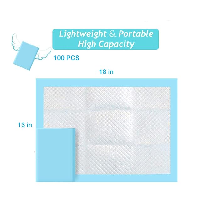 Buyockss Baby Disposable Underpad 100 Count Incontinence Changing Pad Baby Diapers Newborn Pads Soft Breathable Waterproof Leak Proof Quick Absorb 13X18 Inch