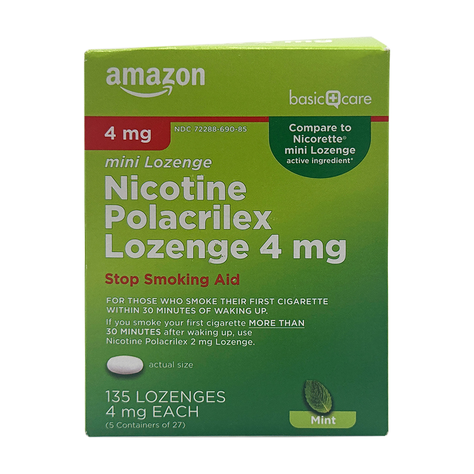 Amazon Basic Care Nicotine Polacrilex Mini Lozenge 4 Mg 135 Lozenges