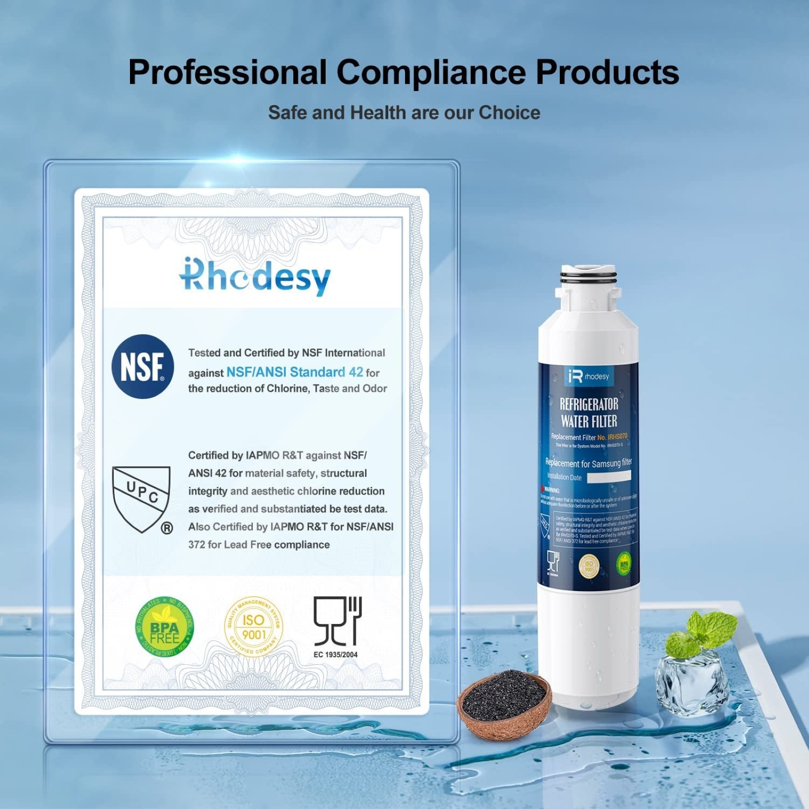 iRhodesy DA29-00020A/B Samsung Water F ilter, Replacement for Samsung HAF-CIN/EXP, 46-9101, DA97-08006A/B, DA29-00019A, 4 Pack