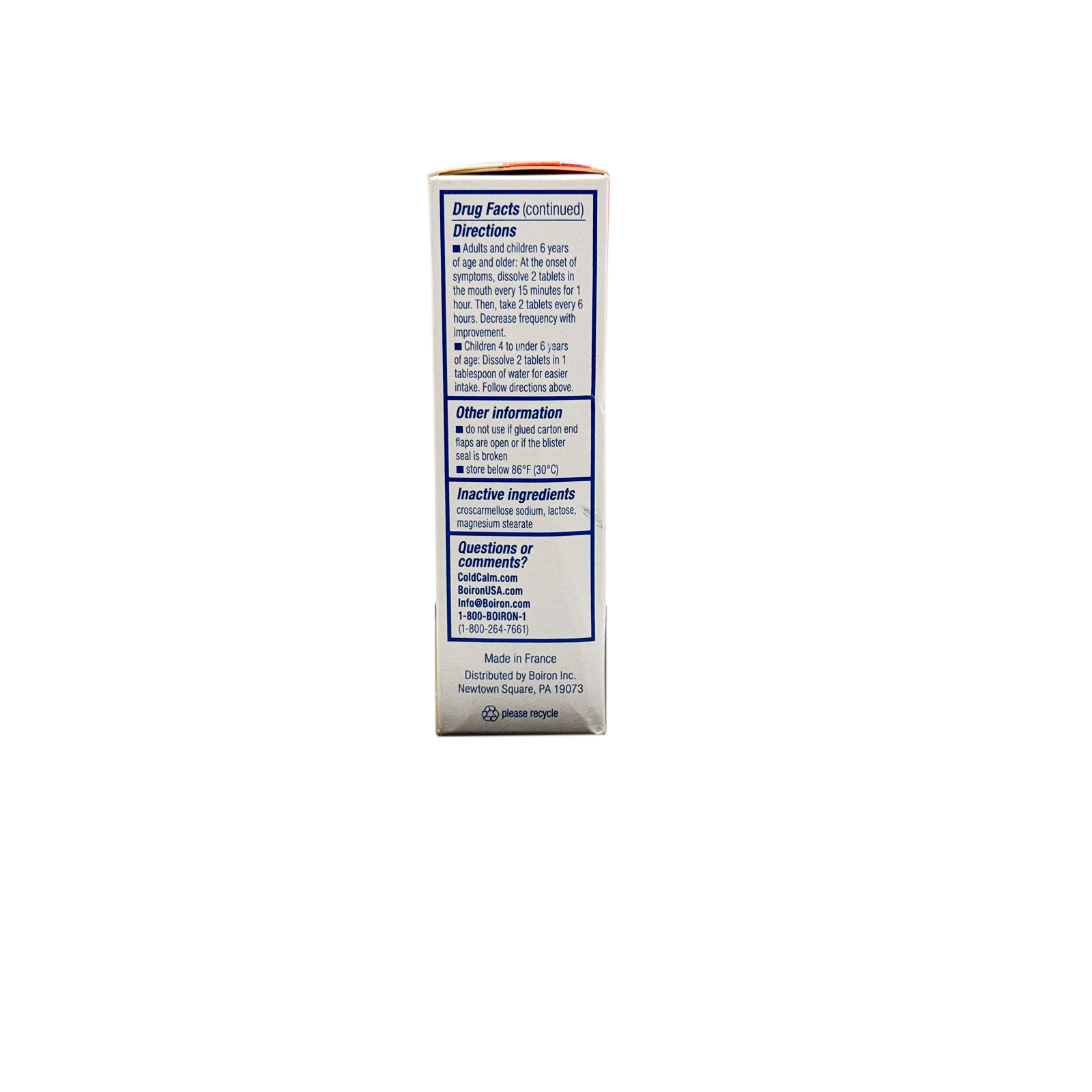 Boiron ColdCalm Homeopathic Medicine for Cold Relief - 60 Quick Dissolve Tablets