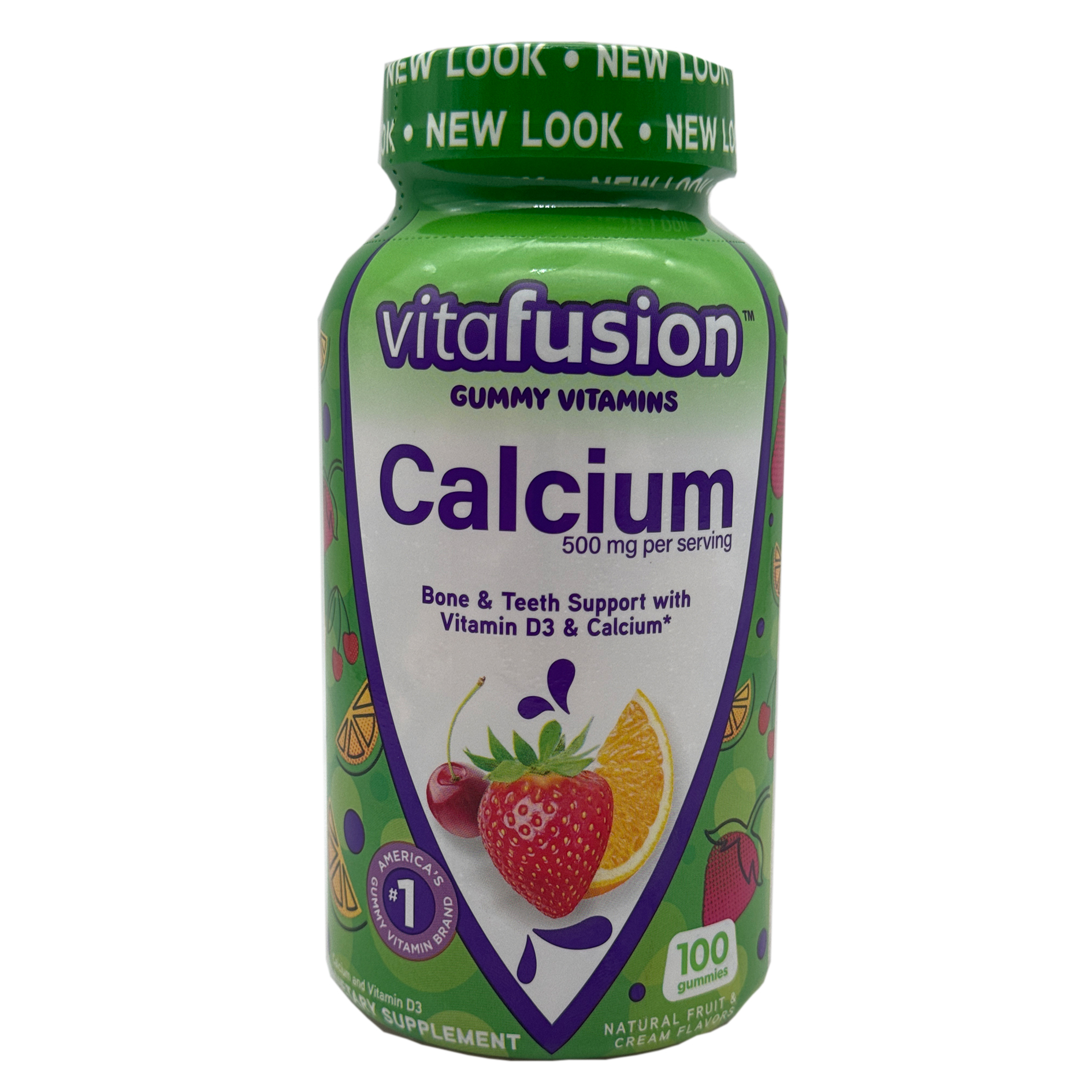 Vitafusion Calcium Gummy Vitamins for Bone and Teeth Support - Fruit and Cream Flavored - 100 Gummies Exp 06/25