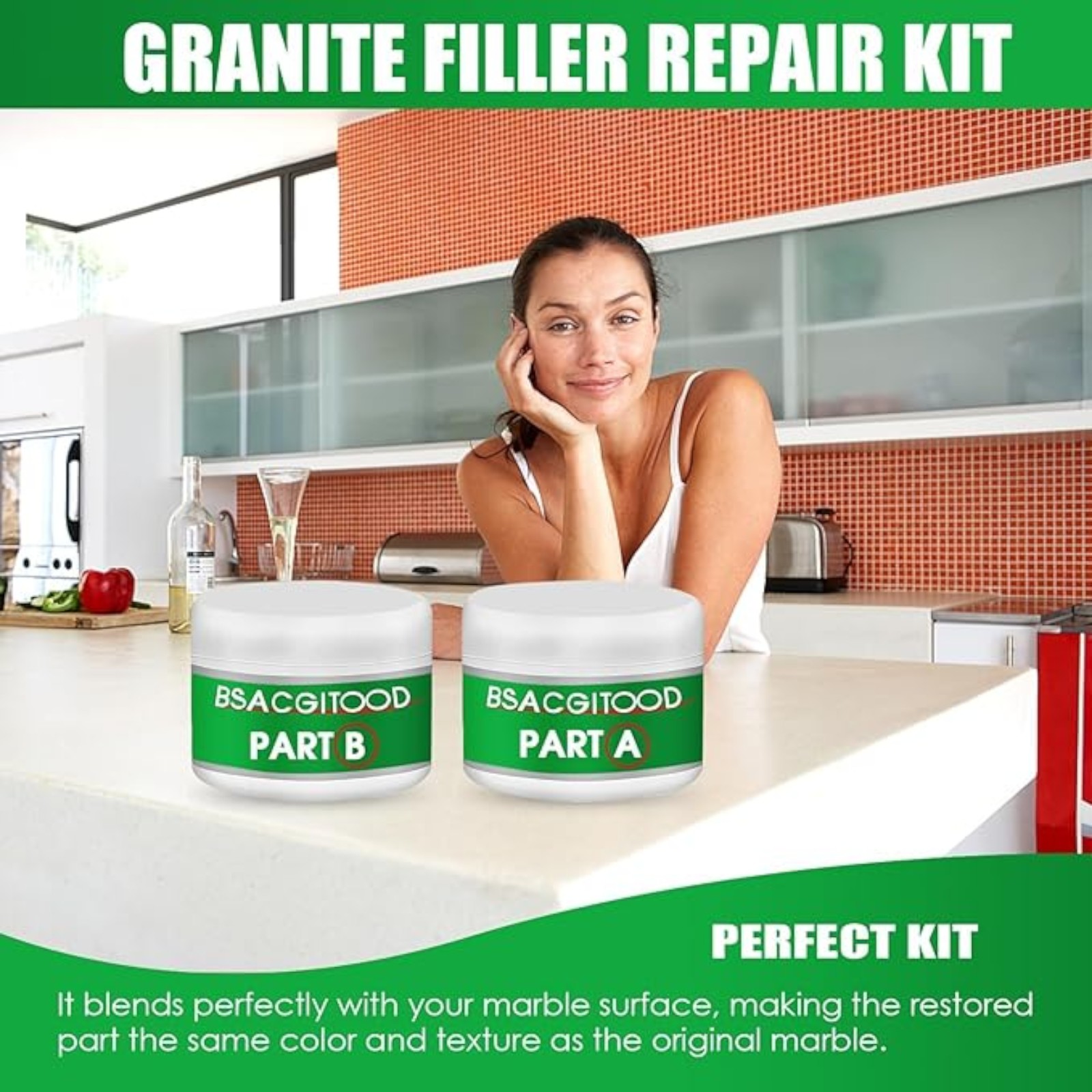 Granite Repair Kit, Marble Repair Kit, Quartz Countertop Repair Kit, Suitable for Granite, Marble, Granite Countertop Repair Kit, Marble Chip Repair Kit