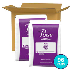 Poise Incontinence & Postpartum Pads for Bladder Leaks, 5 Drop Maximum Absorbency, Regular Length, 96 Count, Packaging May Vary