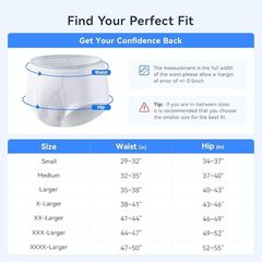 Carer Mens Incontinence Underwear Washable 3 Pack Cotton Reusable Incontinence Boxers Briefs for Men Built in Cotton Pad for Bladder Leakage 150ML, Large