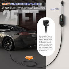 AIMILER Level 1/2 Tesla Charger(WIFI APP/Plug-play), 16A, 25ft Cable ETL Certified, 240V NEMA 6-20P Plug & 120V 5-15P Adapter, NACS Connector, Portable Electric Car EV Charger for Tesla Models Y/X/3/S