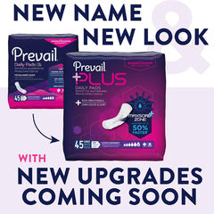 Prevail Plus | Long Length Incontinence Bladder Control Pads | Ultimate Absorbency | 45 Count