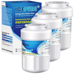 ICEPURE RWF0600A Refrigerator Water Filter Compatible for GE MWF, MWFINT, 3-Pack