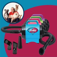 B-Air BA-FM-1-T Fido Max 1 Dog Dryer Premier Grooming Collection with 6-Foot Hose and 4 Grooming Nozzles, Turquoise