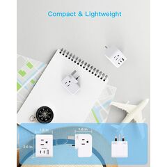 2 Pack US to UK Ireland Travel Plug Adapter, Type G Power Plug Adapter with 3 Outlets 3 USB Ports(2 USB C), European Travel Plug Adapter for USA to England London Scotland British Qatar Irish HongKong