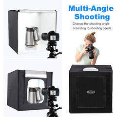 ZKEEZM Photo Studio Light Box Photography 32"x32" with 100 LED and 6 Colors Backdrops Photo Box with Lights, Foldable Picture Box for Product Photography with 6500K Brightness
