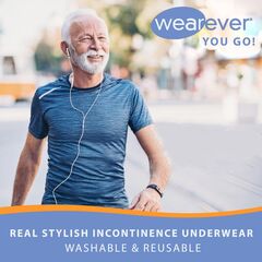 Wearever Incontinence Underwear for Men - Reusable & Washable Men's Bladder Control Briefs with Regular Absorbency - Leak Proof Underwear (Pack of 3) (Gray) (L)