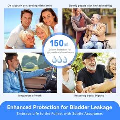 Carer Mens Incontinence Underwear Washable 3 Pack Cotton Reusable Incontinence Boxers Briefs for Men Built in Cotton Pad for Bladder Leakage 150ML, Large
