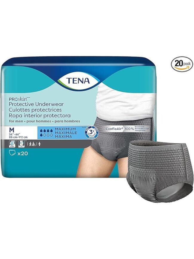 TENA ProSkin™ Protective Incontinence Underwear for Men, Maximum Absorbency, Small/Medium, 20 Count