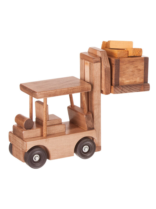 American Made Wooden Toy Forklift with 1 Pallet - Several Color Options