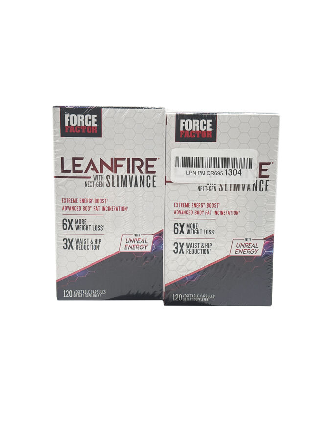 FORCE FACTOR LeanFire with Next-Gen SLIMVANCE - Advanced Energy Pills - 120 Capsules - 2 Pack