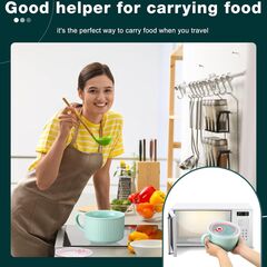 Nuenen 2 Pcs Soup Bowls with Lids and Handles 30 oz Microwave Safe Ceramic Soup Mug Microwavable Ramen Containers with Lids Large Colorful Cups for Noodle Cereal kitchen(Blue, Dark Green)