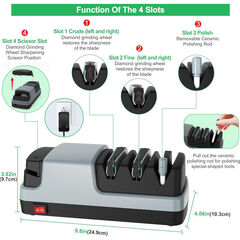 YOORLEAY Electric Knife Sharpener- 4 in 1 Electric Knife Sharpeners