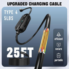 Tera Tesla Charger Level 2 32A 240V (NACS) - NEMA 14-50, 25FT, Wi-Fi, Black