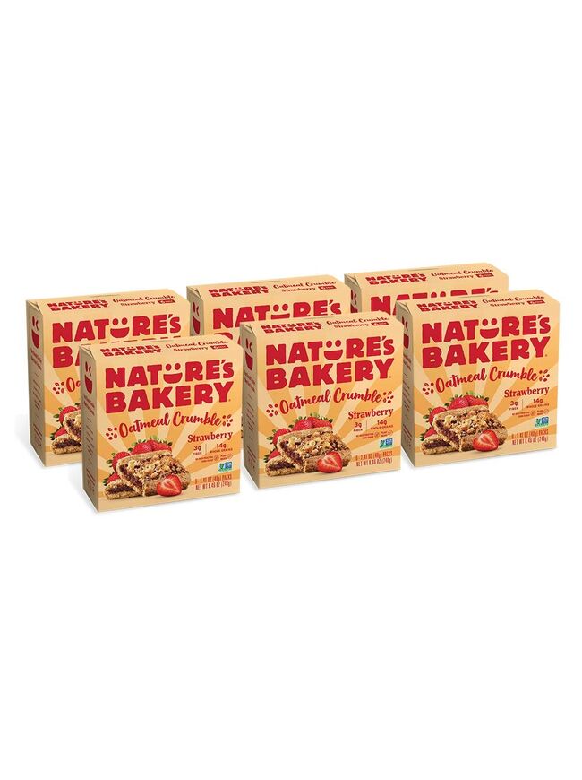 Nature's Bakery Oatmeal Crumble Bars - Strawberry - Case of 6 Boxes - 6 Bars in Each Box (36 Bars)