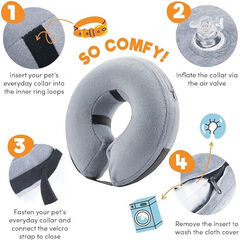 BENCMATE PROTECTIVE INFLATABLE COLLAR FOR DOGS AND CATS - SOFT PET RECOVERY COLLAR DOES NOT BLOCK VISION E-COLLAR-SIZE MEDIUM