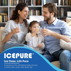 ICEPURE RWF0600A Refrigerator Water Filter Compatible for GE MWF, MWFINT, 3-Pack