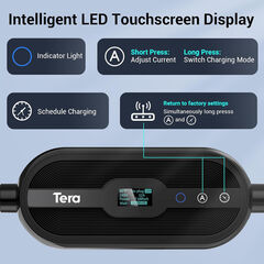 Tera Tesla Charger Level 2 32A 240V (NACS) - NEMA 14-50, 25FT, Wi-Fi, Black