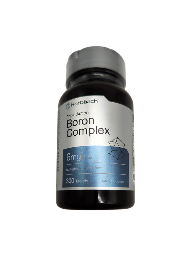 Triple Boron Complex 6 Mg Supplement 300 Tablets Vegetarian Non-gMO