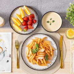 Vancasso PLAYA 12pc Stoneware Dinnerware Set for 4: Modern Design in Milky White