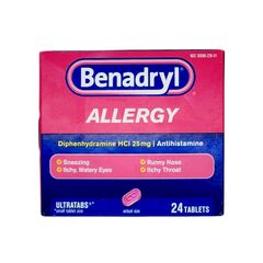 Benadryl Allergy Relief Ultratabs 24 Tablets Exp 08/2026 NEW SEALED