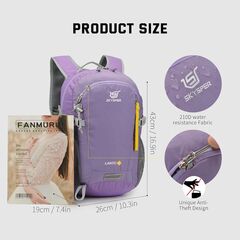 SKYSPER Small Hiking Backpack, 20L Lightweight Travel Backpacks Hiking Daypack for Women Men (Purple)