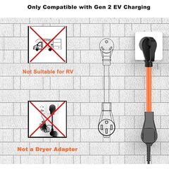 EV Charger Adapter Cord: NEMA TT-30P to 14-50R Charger 3 Prong 30AMP Dryer to 50 AMP EV Conversion Adapter Only Compatible with Tesla Gen 2 Charger ETL & UL Listed