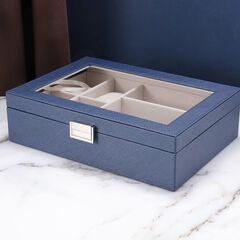 IVZISOWatch Box Display Cabinet Glasses Organizer, Jewelry Organizer (Blue)