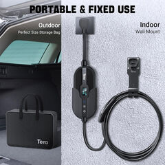 Tera Tesla Charger Level 2 32A 240V (NACS) - NEMA 14-50, 25FT, Wi-Fi, Black
