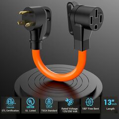 EV Charger Adapter Cord: NEMA TT-30P to 14-50R Charger 3 Prong 30AMP Dryer to 50 AMP EV Conversion Adapter Only Compatible with Tesla Gen 2 Charger ETL & UL Listed