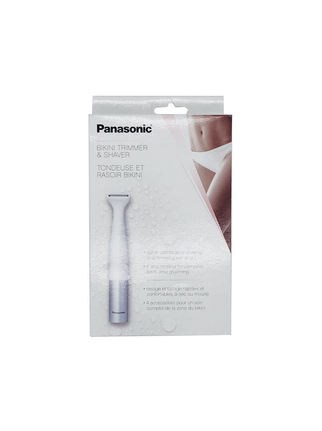 Panasonic Bikini Trimmer and Shaver for Women with 4 Attachments for Gentle Grooming in Sensitive Areas Wet/Dry Battery-Operated – ES-WV60-S (White)