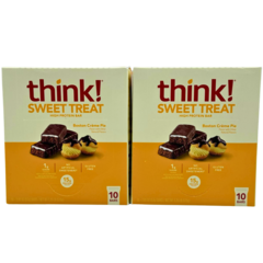 think! Protein Bars, High Protein Snacks, Gluten Free, Kosher Friendly, Sweet Treat, Boston Creme Pie, 10 Count (2 Boxes - 20 Total)