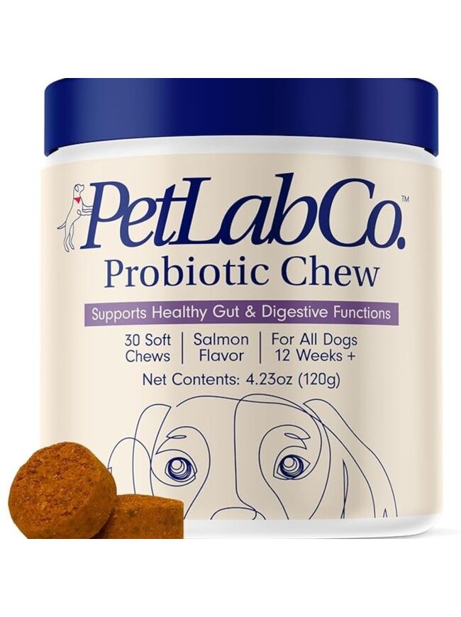 PetLab Co. Probiotics for Dogs, Support Gut Health, Occasional Diarrhea, Digestive Health & Seasonal Allergies - Salmon Flavor - Packaging May Vary - 30 Soft Chews