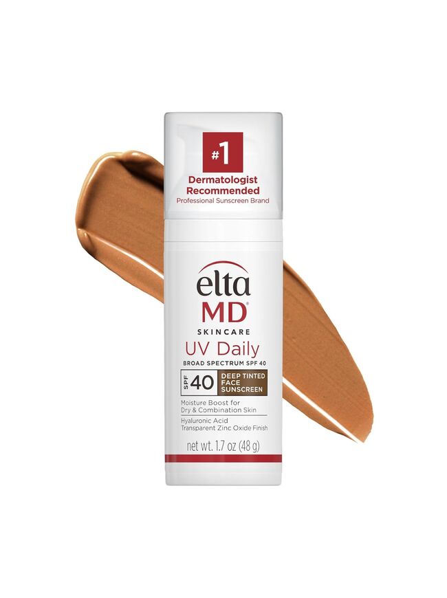 EltaMD UV Daily SPF 40 Deep Tinted Face Sunscreen Moisturizer, Tinted Moisturizer for Face with SPF, Great for Dry, Combination, and Normal Skin