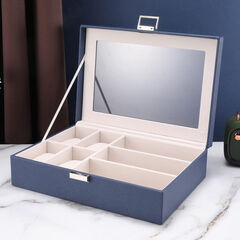 IVZISOWatch Box Display Cabinet Glasses Organizer, Jewelry Organizer (Blue)