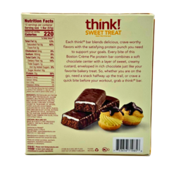 think! Protein Bars, High Protein Snacks, Gluten Free, Kosher Friendly, Sweet Treat, Boston Creme Pie, 10 Count (2 Boxes - 20 Total)