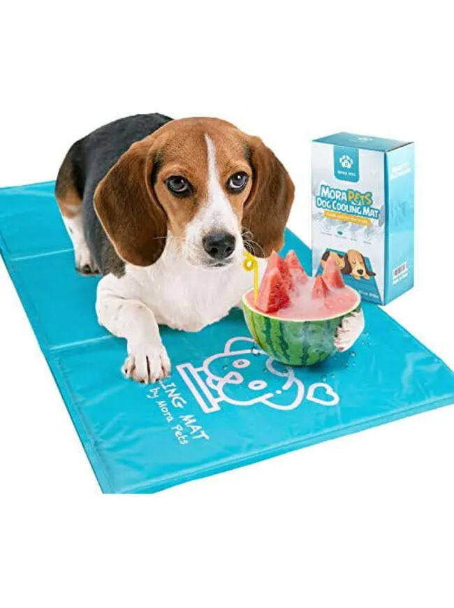 Mora Pets Dog Cooling Mats, Pet Cooling Mat Bed for Dogs Cats Large Cooling Gel Bed Cool Dog Blanket Pads Animal Cooling Mats Puncture Resistant L 50x90cm