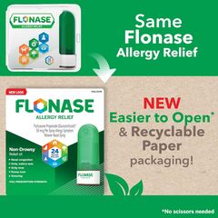 Flonase Allergy Relief Nasal Spray, 24 Hour Non Drowsy Allergy Medicine, Metered Nasal Spray - 144 Sprays- Fall and Seasonal Allergy Relief