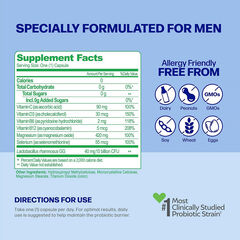 Culturelle Men's Daily Health Probiotics, Supports Digestive and Immune Health, 30 Count