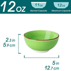 vancasso Bonita 12 Oz Small Bowls Set of 6, Ceramic Mini Dessert & Dipping Dishes, 5" Kids Bowls for Dip and Snacks, Microwave Safe Multicolor